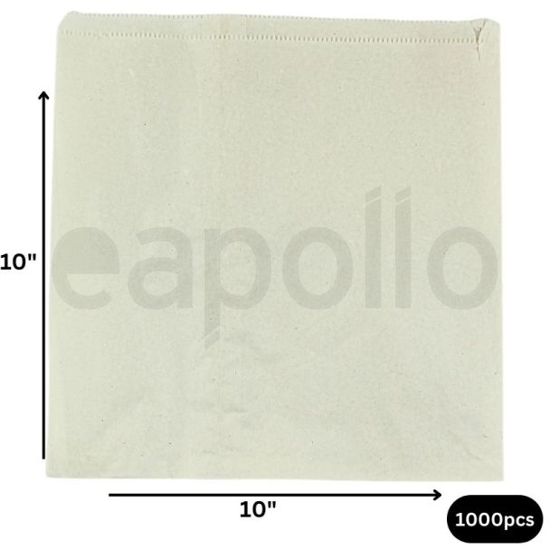 Wholesale White Sulphite Paper Bags 10" x 10" (1000pcs)