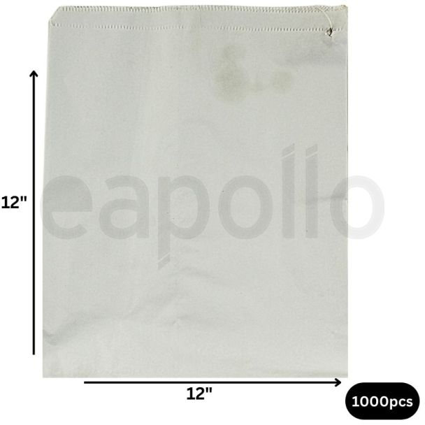 Wholesale White Sulphite Paper Bags 10" x 12" (1000pcs)