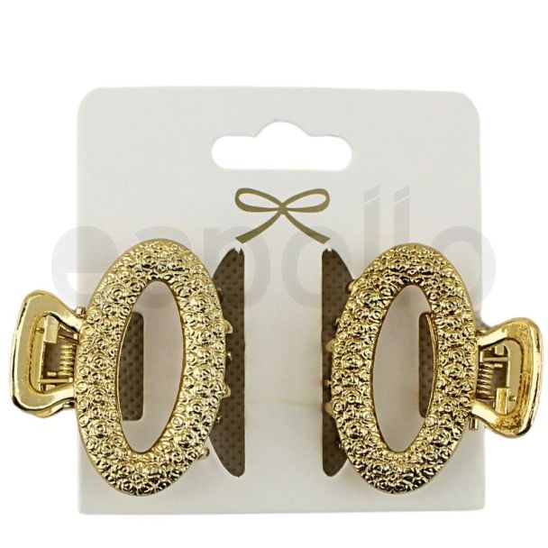 Wholesale Ladies Oval-Shaped Clamps - Gold (4cm)