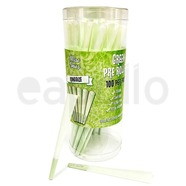 Wholesale Wise Skies King Size Green Cones (Pack of 100)