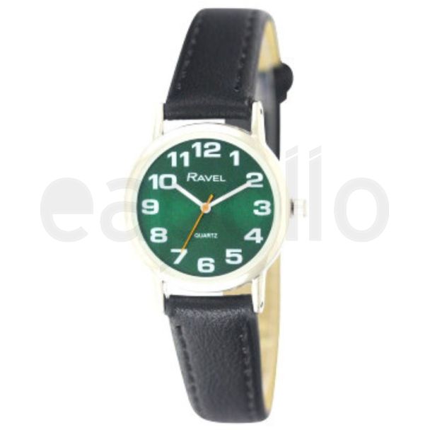 Wholesale Women's Classic Bold Easy Read Strap Watch - Black / Green