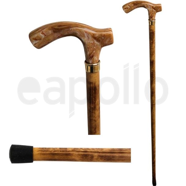 Wholesale Wooden Walking Stick With Marble Finish Crutch Handle