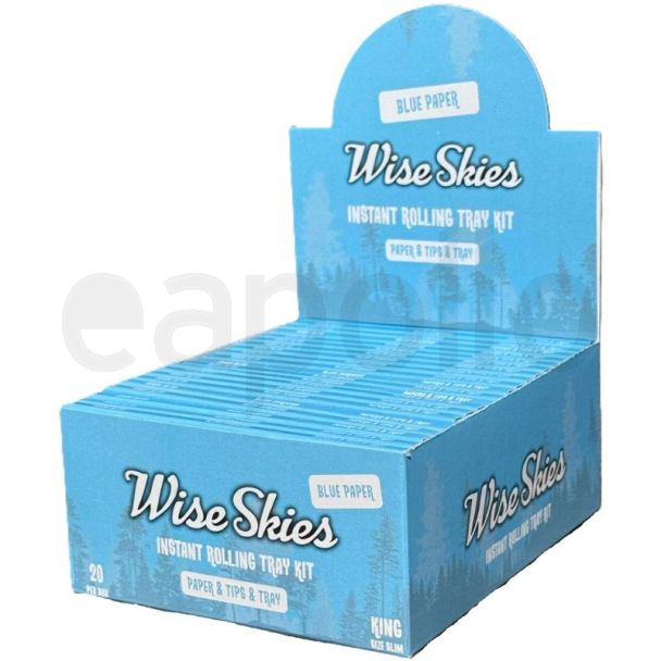 Wise Skies Instant Rolling Tray Kit- Blue (Paper + Tips + Tray )