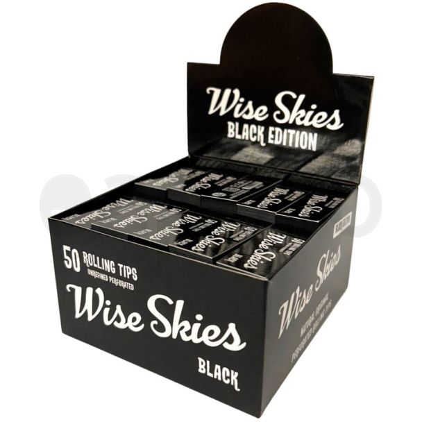 Wise Skies Premium Perforated Rolling Tips - Black