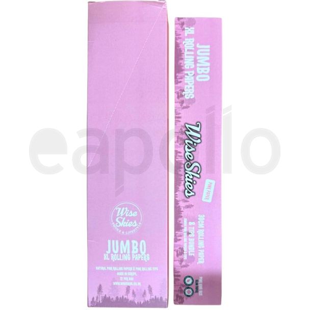 Wise Skies XL Jumbo Rolling Papers & Tips - Pink (30cm)