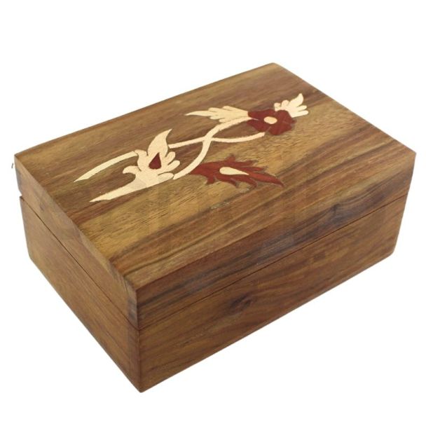 Wooden Leaves & Floral Design Storage Box 