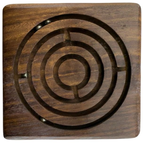 Wooden Square Maze Puzzle Game (10 x10cm)