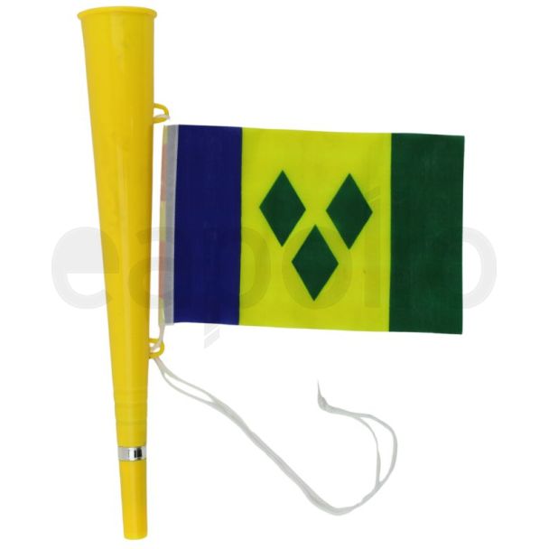 Woofer Horns With  St. Vincent & the Grenadines Flag & String (36cm)