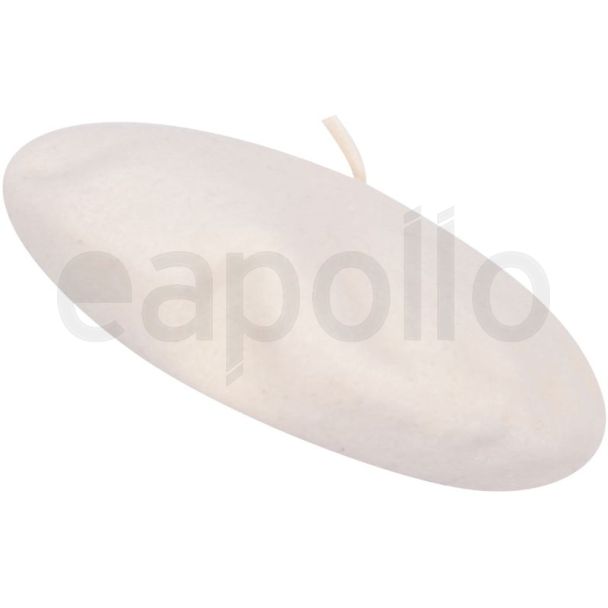 Wool Beret Hat with Royal Stallion Design - Cream