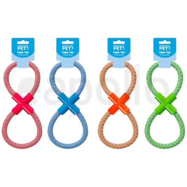 World of pets Figure 8 Rope Dog Toy - Assorted Colours