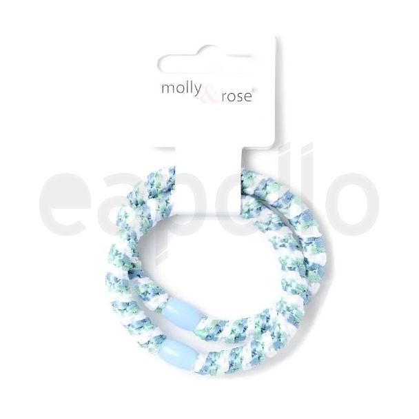 2pcs Woven Beaded Hair Elastics - Assorted - 0.7cm x 5cm