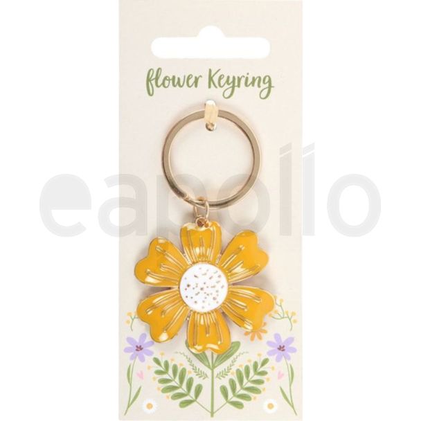 Yellow Daisy Floral Keyring