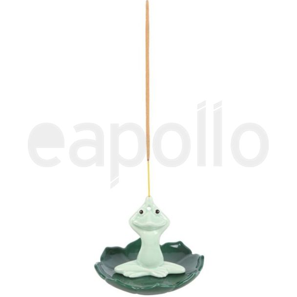 Yoga Frog Ceramic Incense Stick Holder