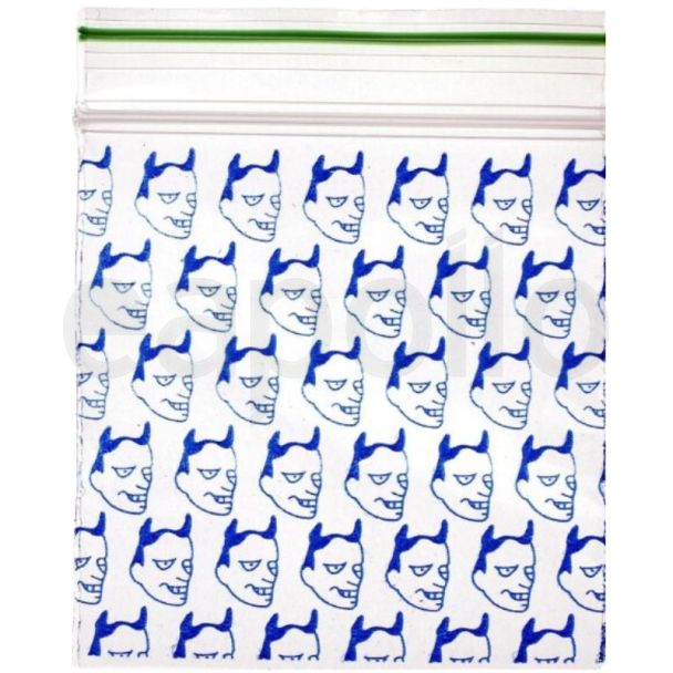 Zipper Grip Seal Printed Resealable Bags - Blue Devils (30x30mm)