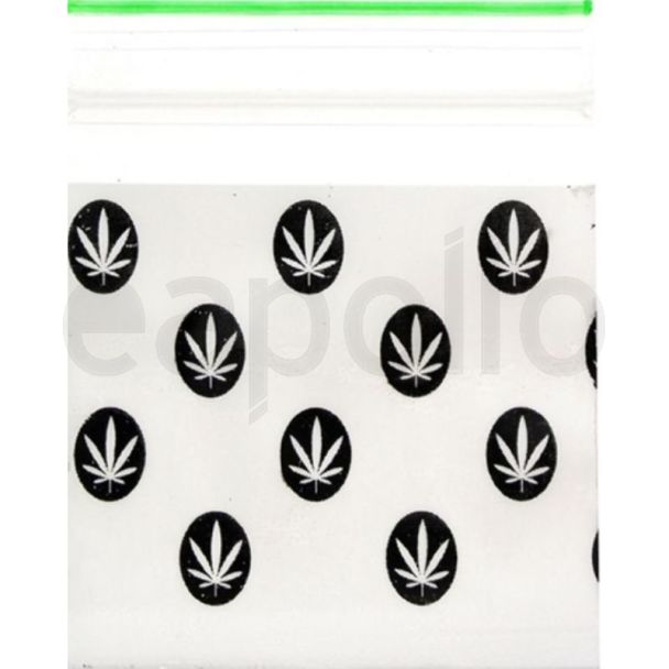 Zipper Grip Seal Printed  Resealable Bags - Black Leaf (40 x 40)