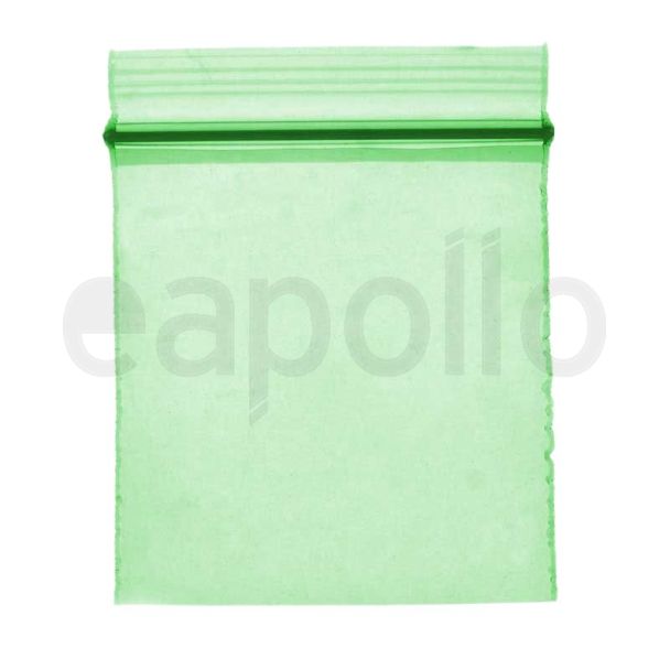 Zipper Seal Plain Bags - Green (25 x 25 mm)