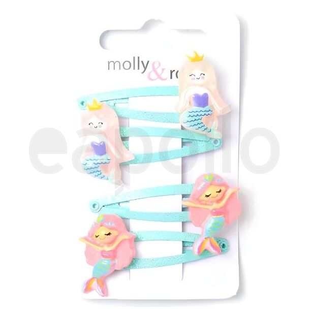 4pcs Aqua Mermaid Glitter Sleepies - Assorted - 4cm