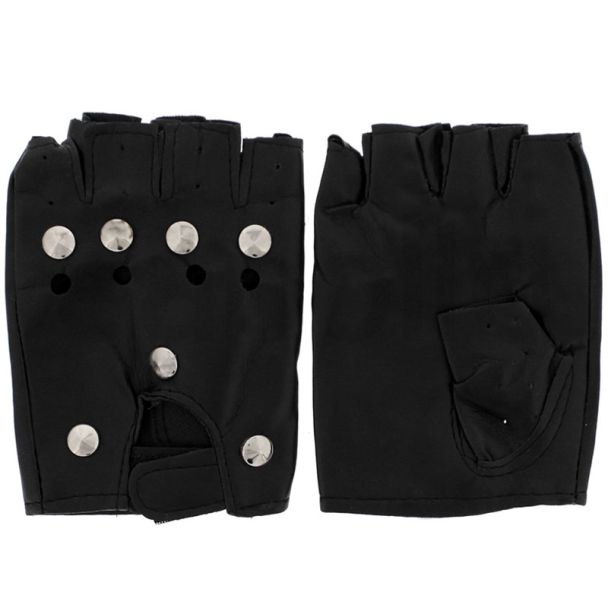 Conical Studded Fingerless Gloves - M