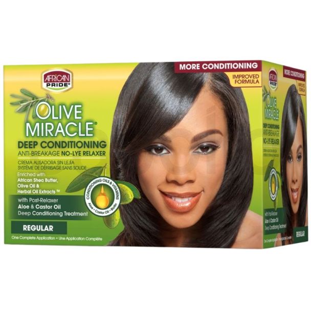 African Pride Olive Deep Conditioning No-Lye Relaxer – Regular