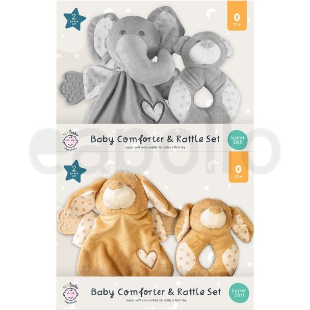 Baby Comforter & Plush Rattler Set