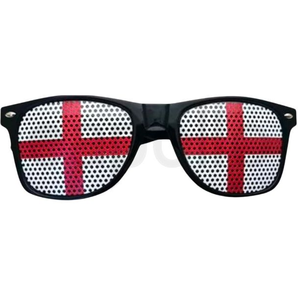 Black St George England Flag Mesh Glasses