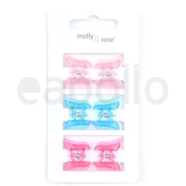 6pcs Butterfly Plastic Mini Hair Clamps - 1cm
