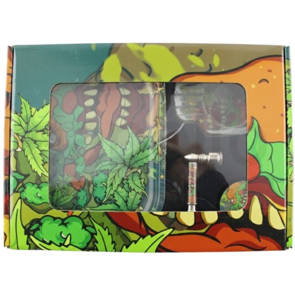 Crocodile Behind The Leaf Design Smoking Gift Set