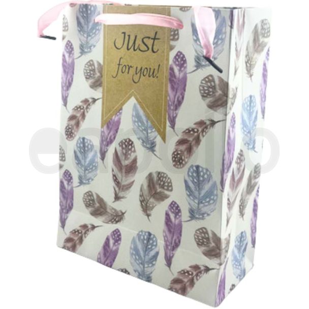 Feather Design Gift Bag – 24 x 18 x 8 cm