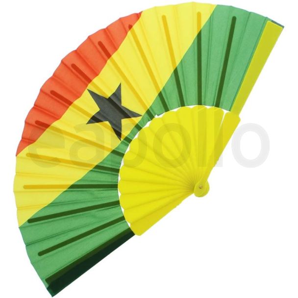 Ghana Flag Folding Hand Fan - 23cm