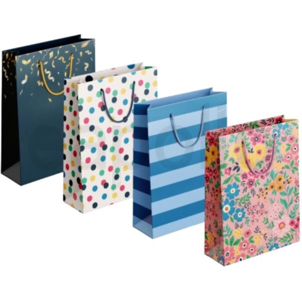 Gift Bag with Colourful Pattern Designs Medium - Assorted