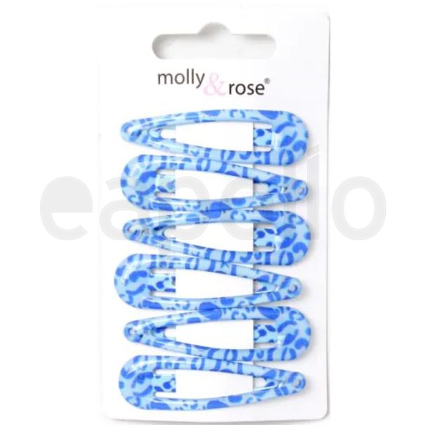 6pcs Leopard Print Epoxy Sleepies Hair Clips - Assorted - 5cm