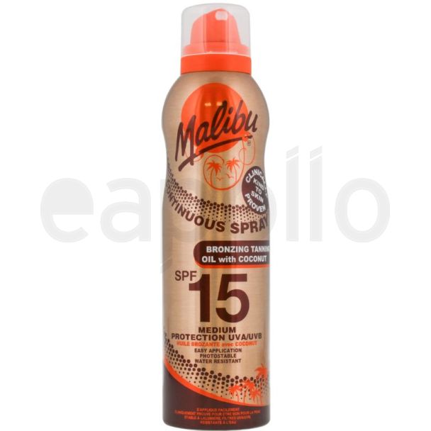 Malibu Coconut Tanning Oil  SPF 15 - Continuous Spray