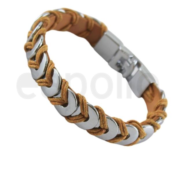 Men's Stainless Steel Plaited Rope Bracelet 