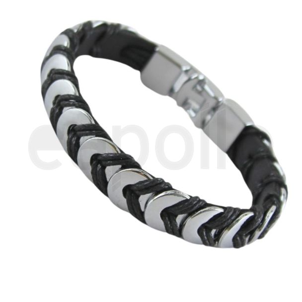 Men's Stainless Steel Plaited Rope Bracelet 