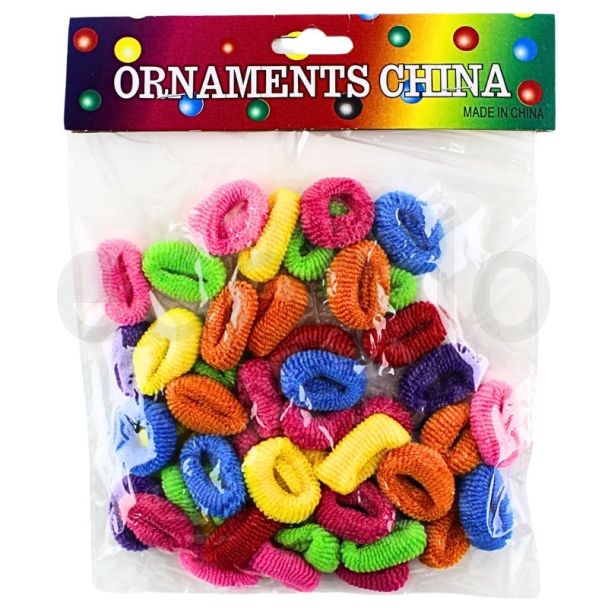 50pcs Jersey Hair Elastics Ponios - Assorted - 2cm