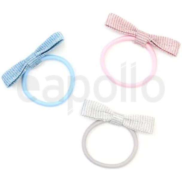 Glitter Hair Bow with Elastic - Assorted - 6.5cm