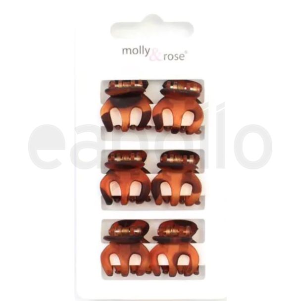 6pcs Octopus Tort Mini Hair Clamps- 2cm