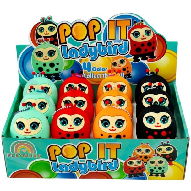 Pop It Lady Bird Toys - Assorted Colours 