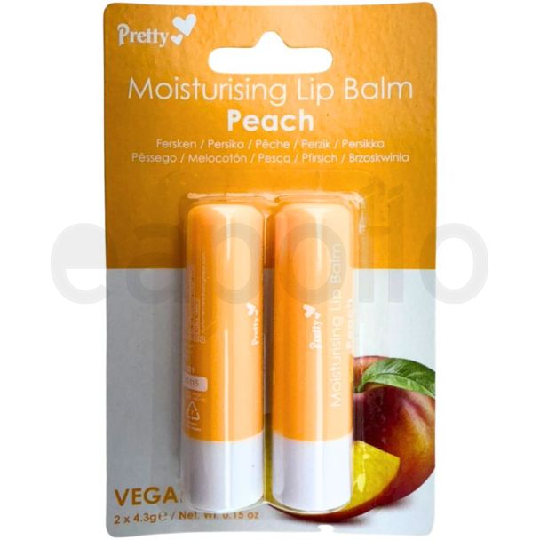 Pretty Moisturising Lip Balm - Peach (2x4.3g)