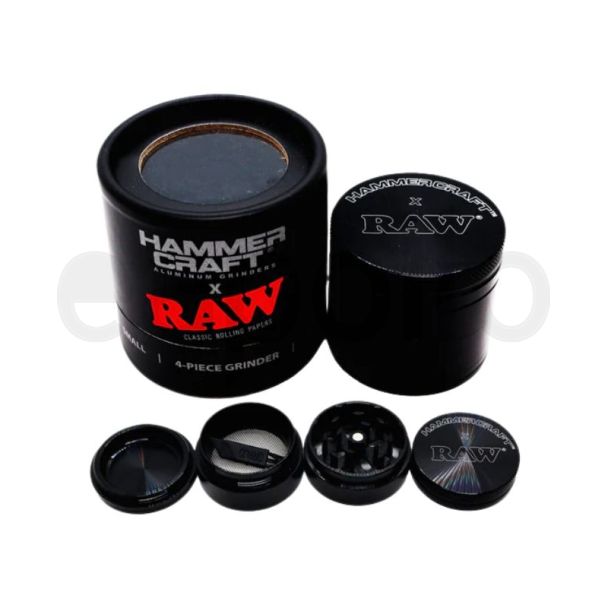 RAW Black Large HAMMERCRAFT 4-part Aluminium Handmuller - 6 x 5cm