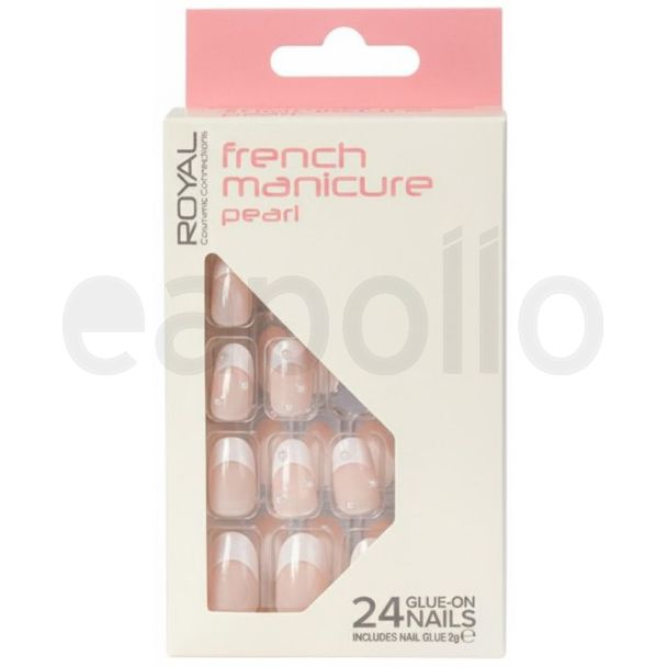 Royal Cosmetics 24 Glue-On Nails - French Manicure Pearl 