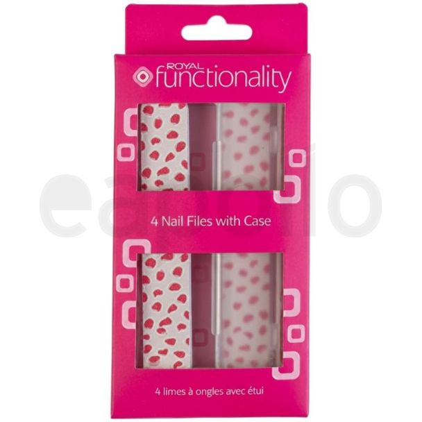 Royal Functionality 4 Nail Files With Case 