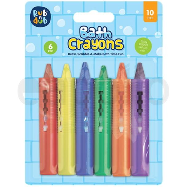 Rub a Dub Washable Bath Crayons (Pack of 6)