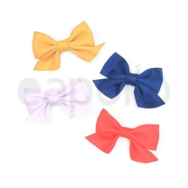 Satin Fabric Hair Bows with Beak Clips - Assorted - 6cm