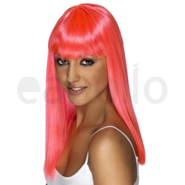 Smiffys Glamourama Party Wig - Neon PInk