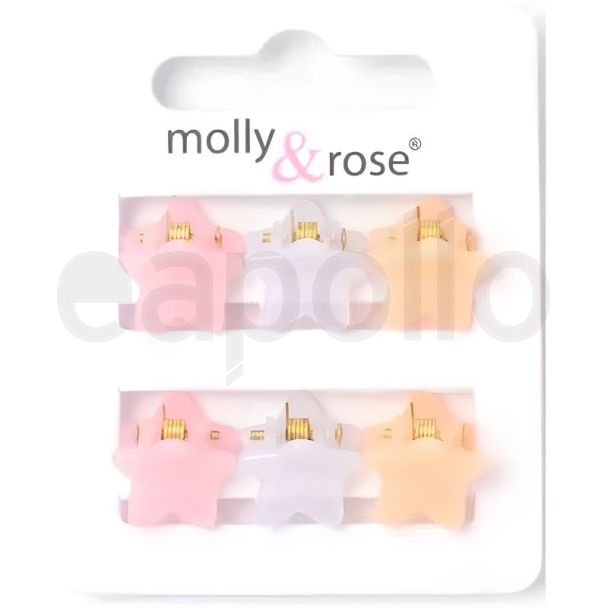 Star Shaped Mini Hair Clamps - Assorted - 1cm