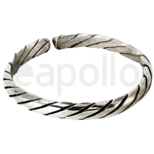 Sterling Silver Plaited Design Adjustable Toe Ring