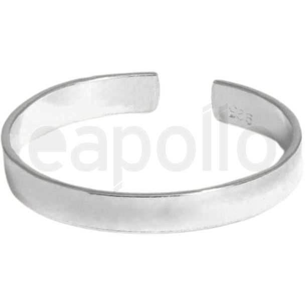 Sterling Silver Square Cut Adjustable Toe Ring
