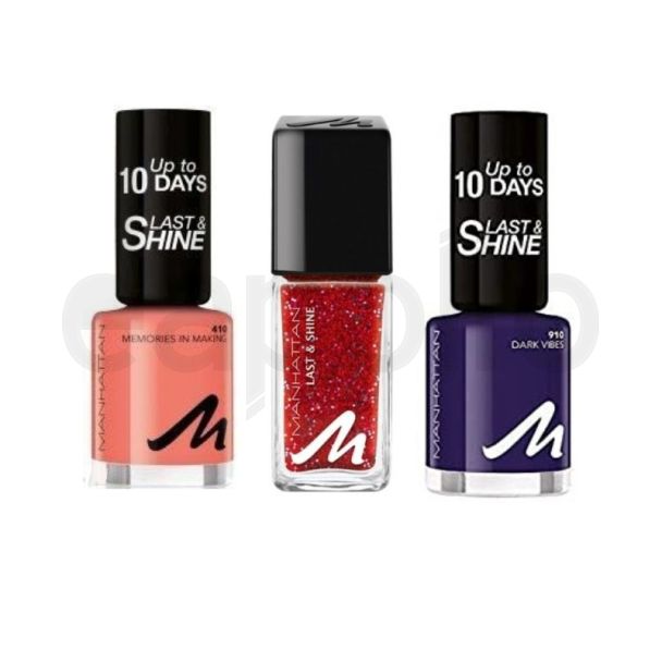 Wholesale Manhattan Last & Shine Nail Polishes- Assorted Colours 