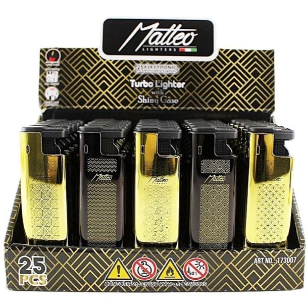 Wholesale Metal Windproof Golden Turbo Lighter -Assorted